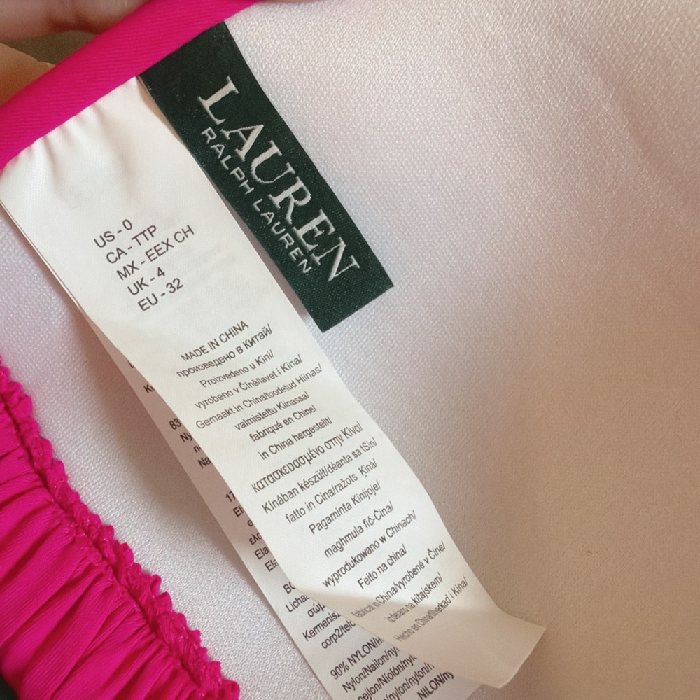 Ralph Lauren NWT Size 0 Hot Pink Bikini Set Halter Tie Two-Piece Beach Vacation - Picture 7 of 10